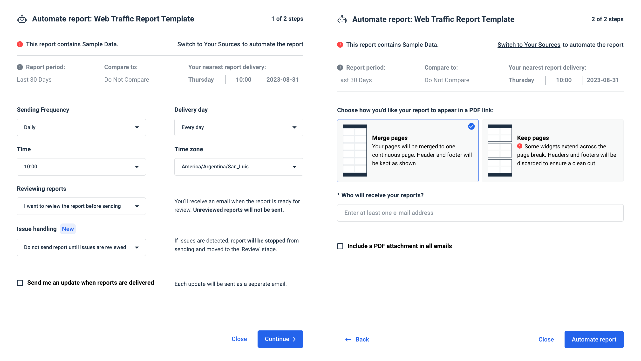 Automate PDF reports in Whatagraph