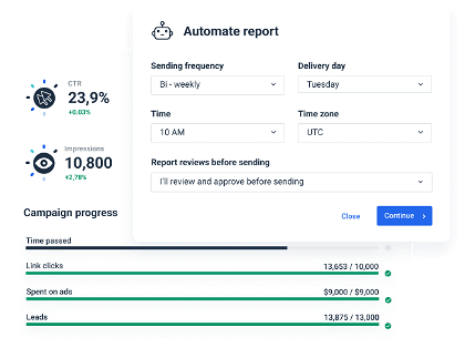 Automate report in Whatagraph