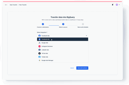 Move all the data to BigQuery with Whatagraph
