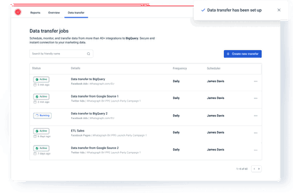 Overview of running data flows from source to BigQuery