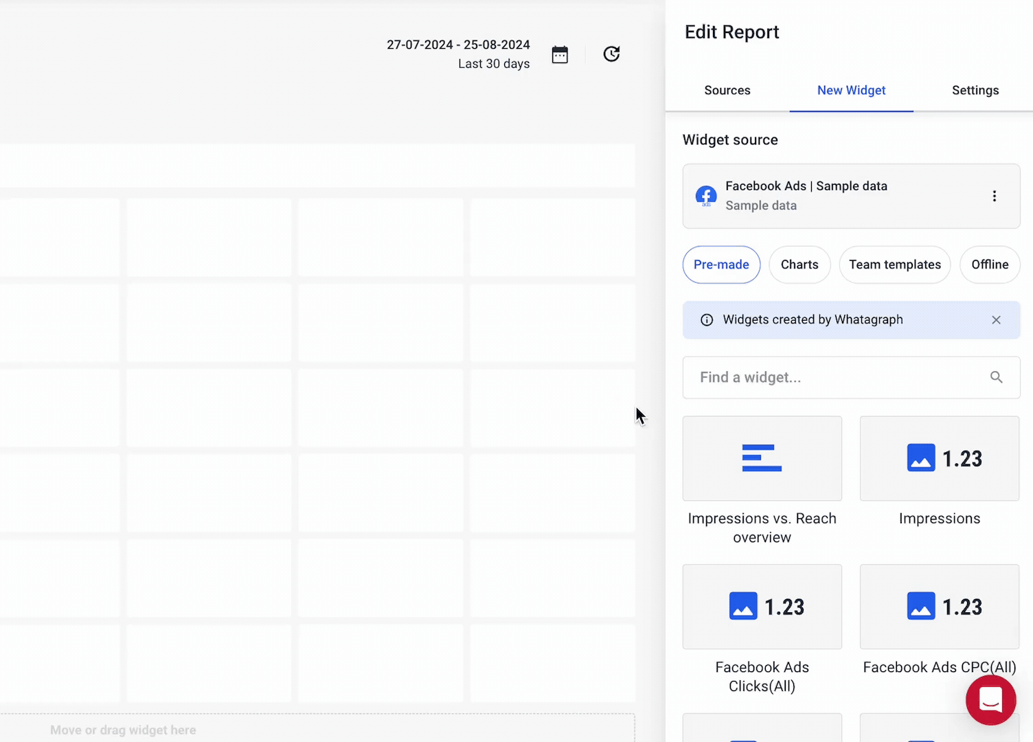 Facebook Analytics Report - Media widget in Whatagraph