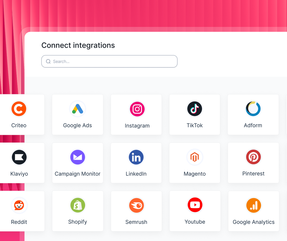 New Sources - A selection of logos for social media and marketing tools.