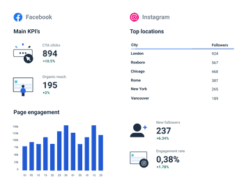 social media marketing report in Whatagraph