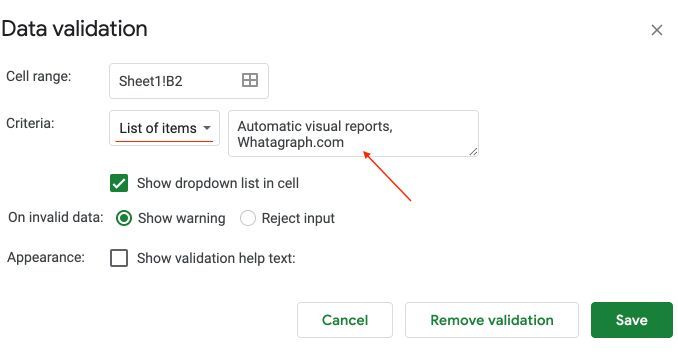 How to Create a Dropdown List in Google Sheets | Whatagraph