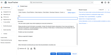 Google Issue Tracker