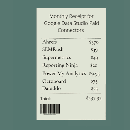 Monthly Receipt for Google Data Studio Paid Connectors