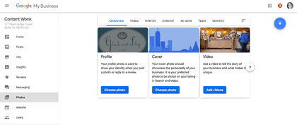 Photo categories in Google My Business