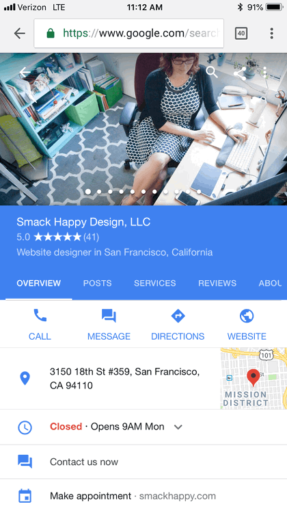 Google My Business messaging services