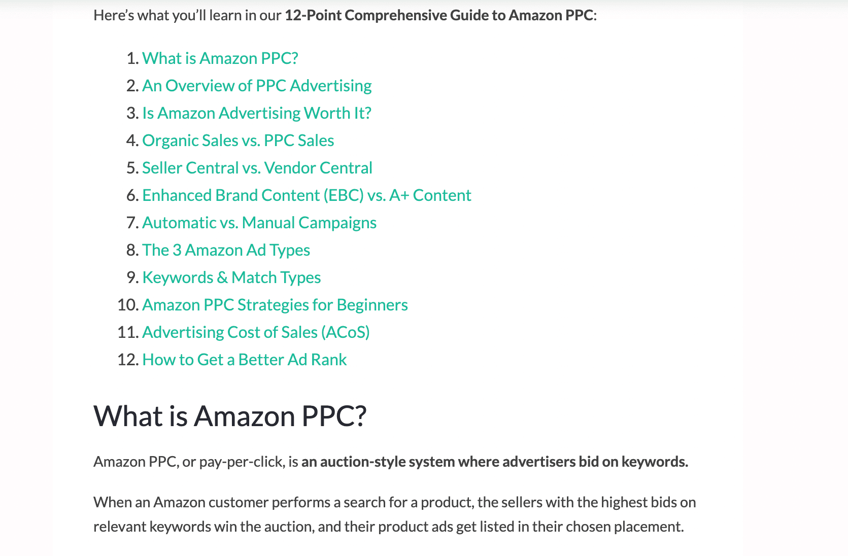 Example of post from Ad Badger on Amazon and PPC
