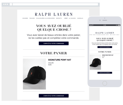 Ralph Lauren web page - desktop and mobile