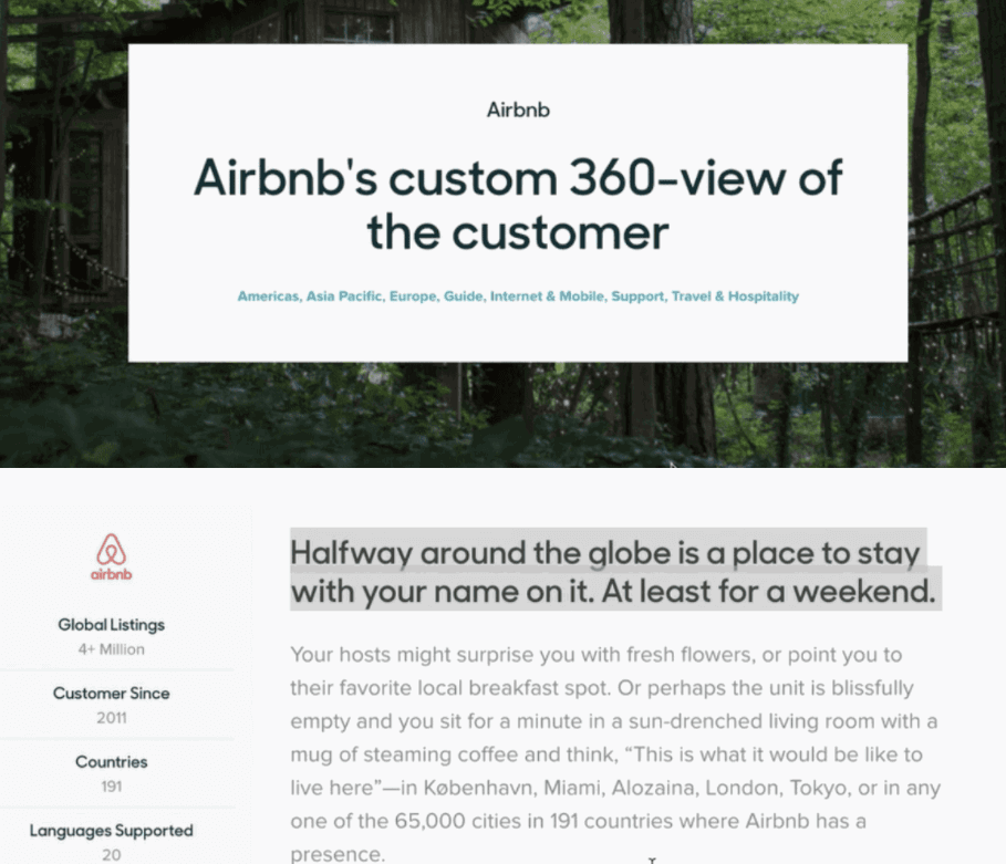 Example of Case Study from Airbnb