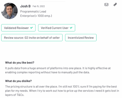 G2 Supermetrics reviews