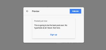 An example of a sign up post in Google My Business