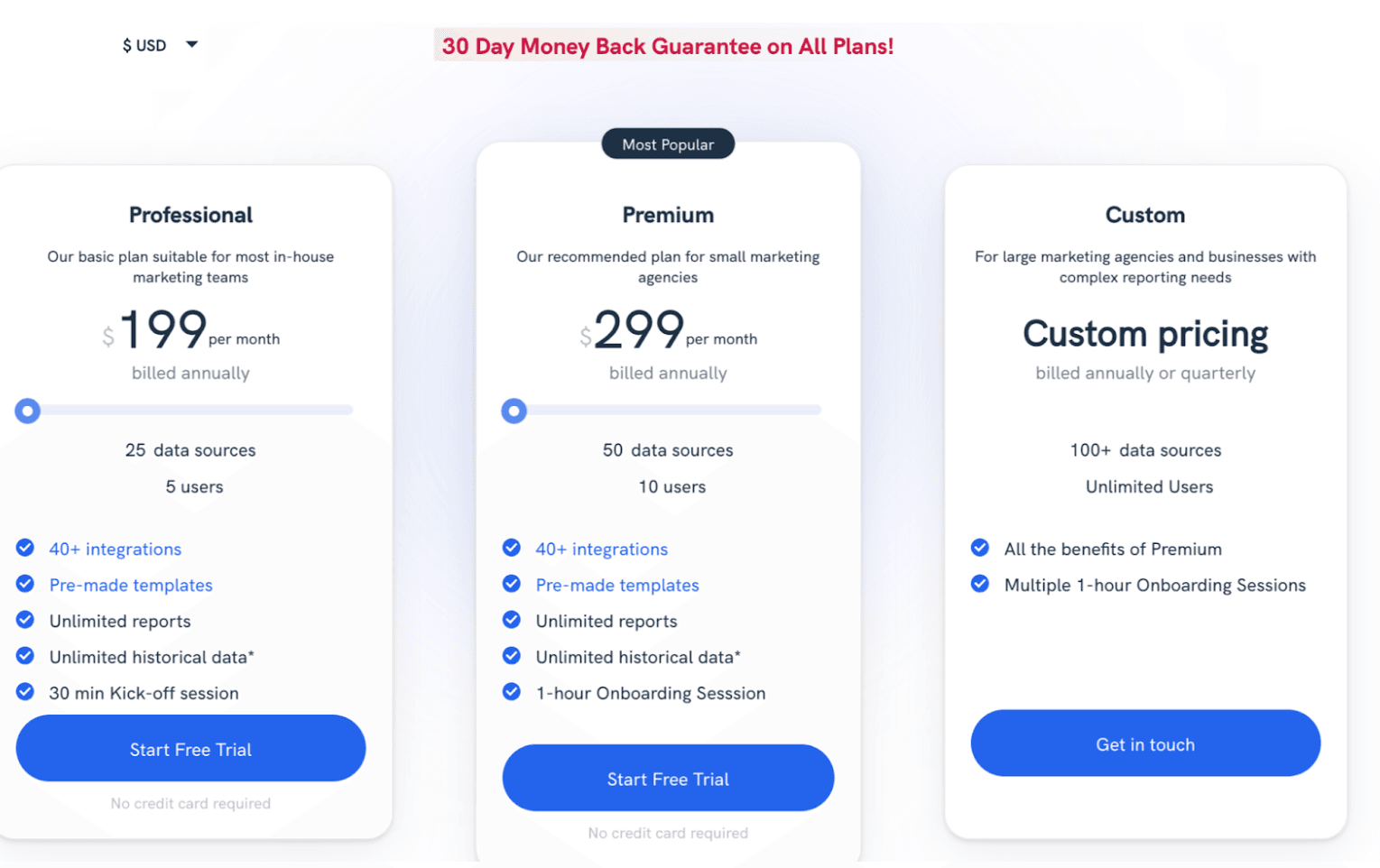 Whatagraph pricing plans