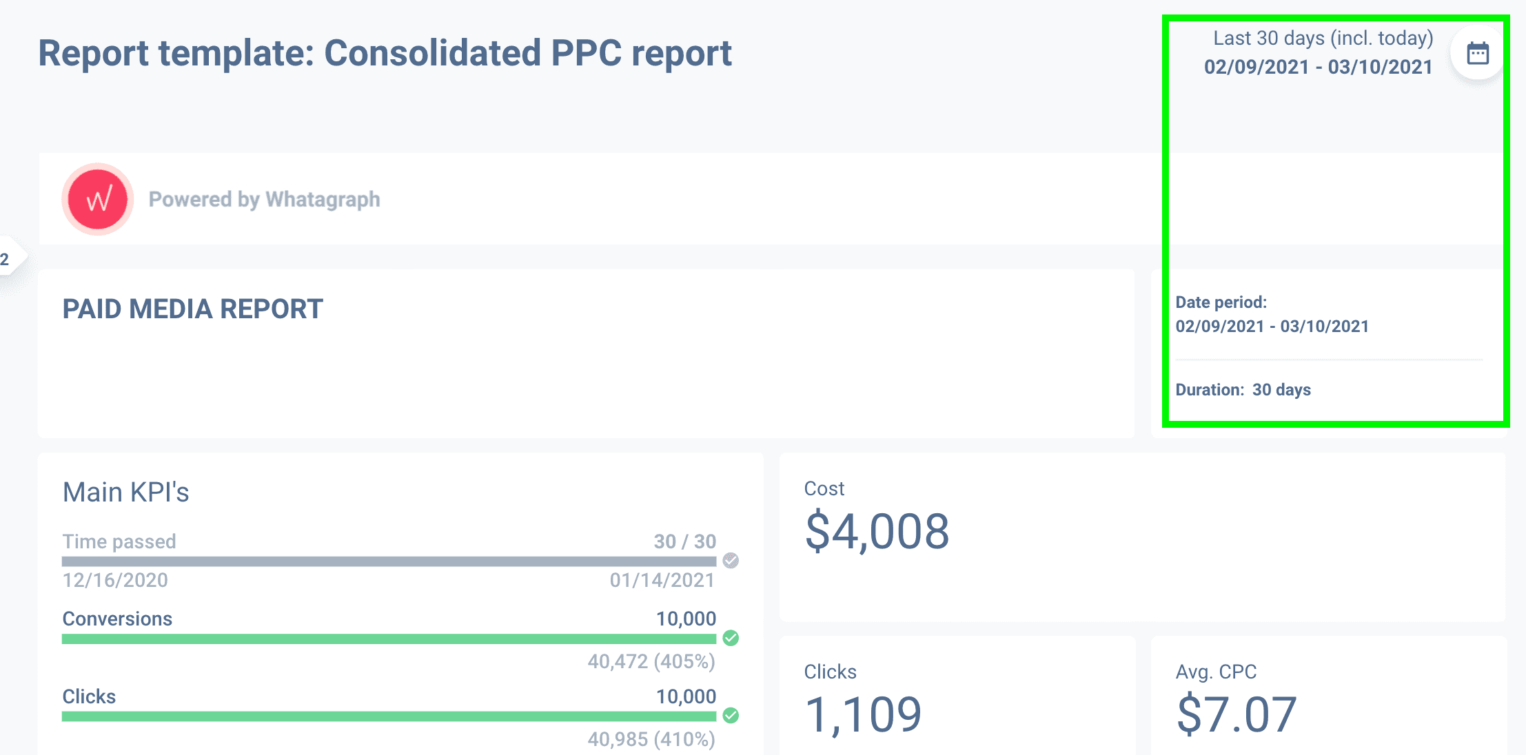 Pick a reasonable date for the analysis of your PPC audit report.