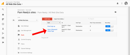 How to create goals in Google Analytics - success