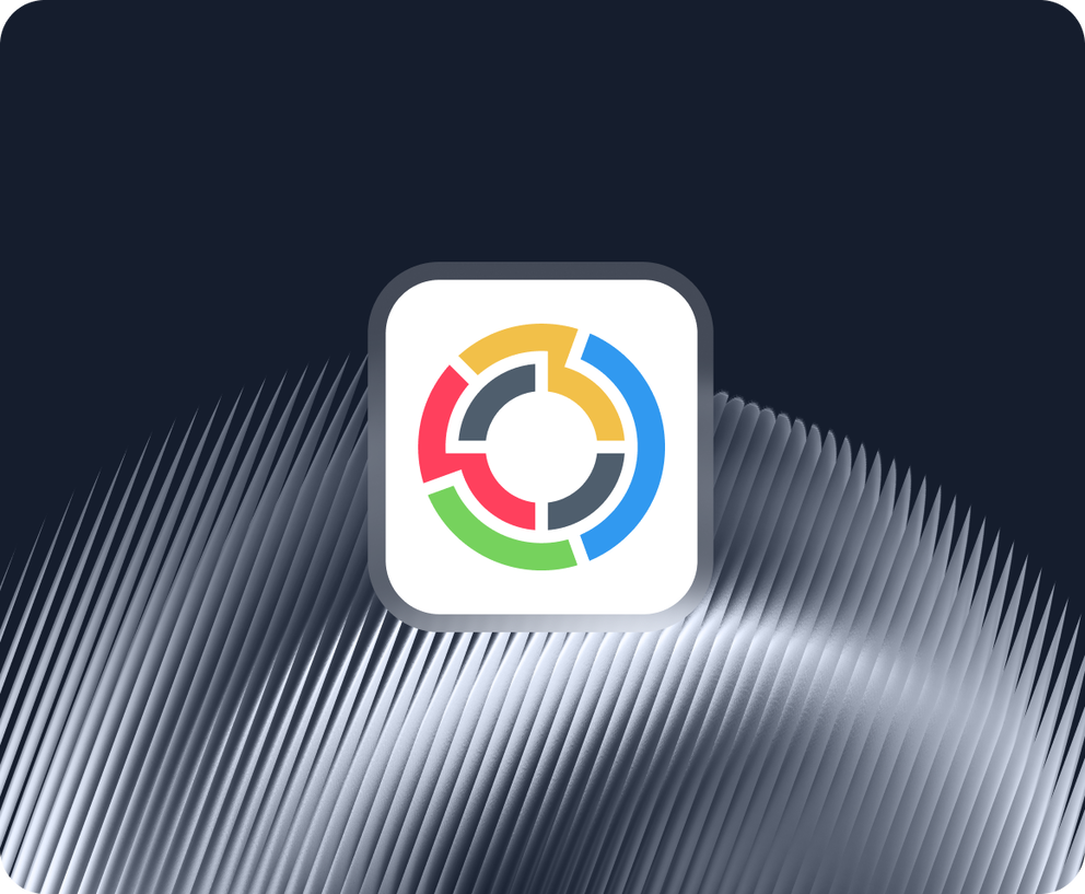Tapclikc - A white square logo with a colorful circular diagram inside.