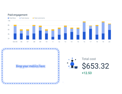 TikTok dashboard example built with Whatagraph.
