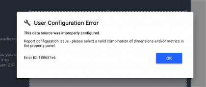 User configuration error in Looker Studio