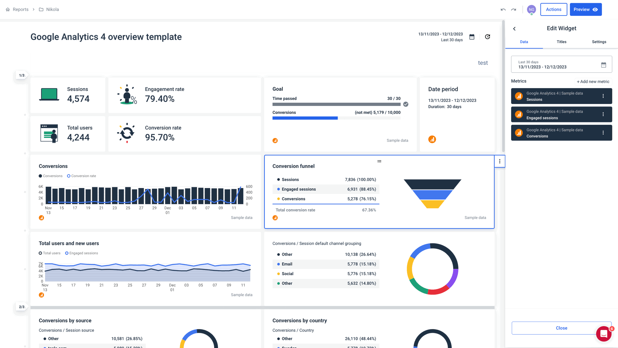 Ga4 Graphs Speed Up Your Google Analytics 4 (GA4) Reporting | Whatagraph